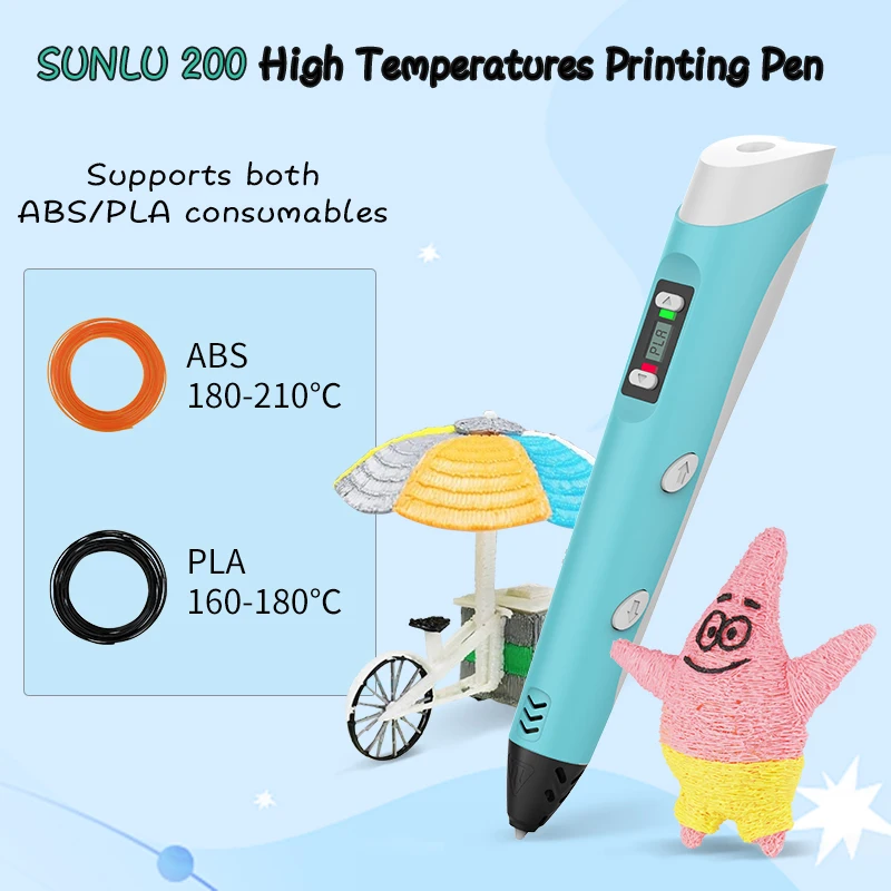 SUNLU 2022 cheep small 3d stereoscopic printing plastic pen delux custom stereoscopic 3d pen