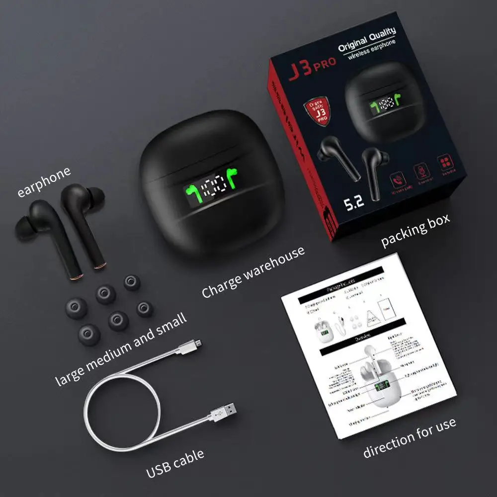 Беспроводные автомобильные наушники J3 pro TWS BT5.2, фирменная гарнитура для бытовой электроники