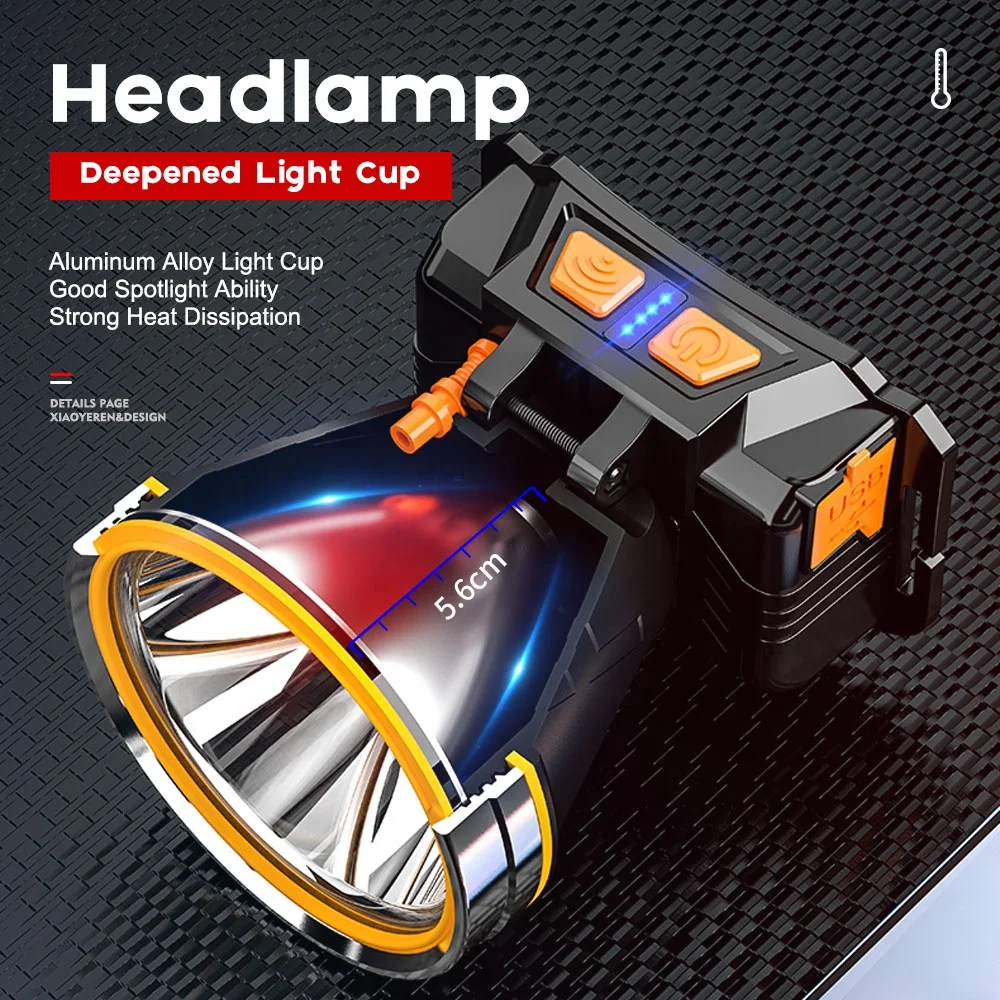 China High Quality Rechargeable LED USB Charge Waterproof Headlamp XPG 500lm High Power Bright Headlamp