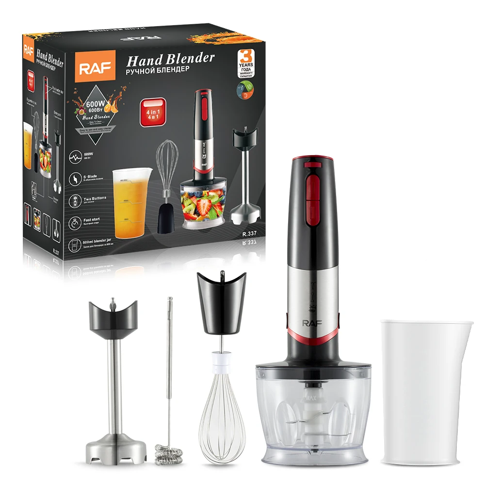 RAF Hand Blender Set Multi-function Egg Beating Baby Food Puree Minced Meat 4 In 1 Various Functions