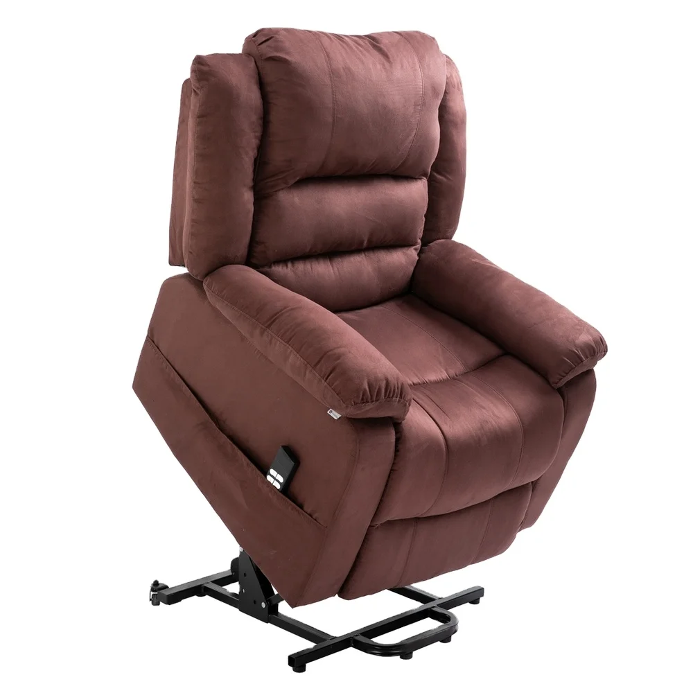 JKY Furniture ZOY Power Electric Riser Lift Recliner Comfortable Micro Soft Velvet with Remote Control for Elderly