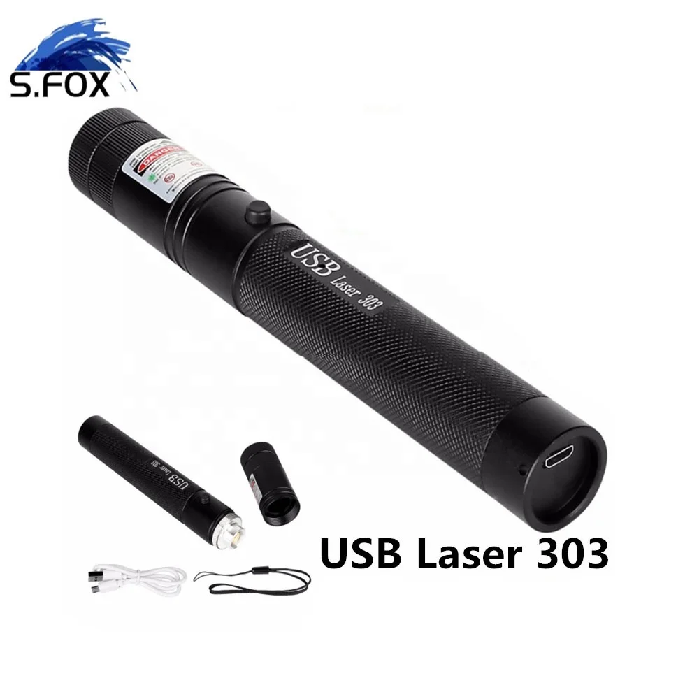 USB Charging Powerful 50mw 100mw USB Rechargeable Long Distance 532nm Green Red Purple Laser Pointer