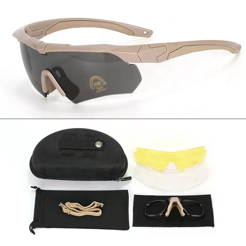 Factory price High quality tactical Goggles shooting glasses Polycarbonate lenses  Eye wear cycling Tactical glasses sunglasses
