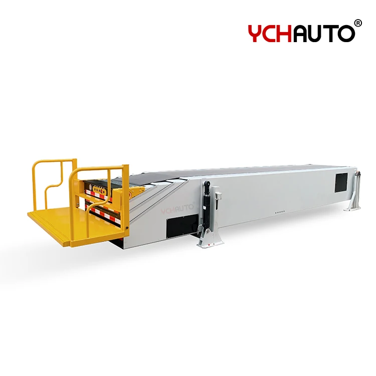 Customized telescopic belt conveyor with standing platform loading unloading bags with pvk belt expand reach into container