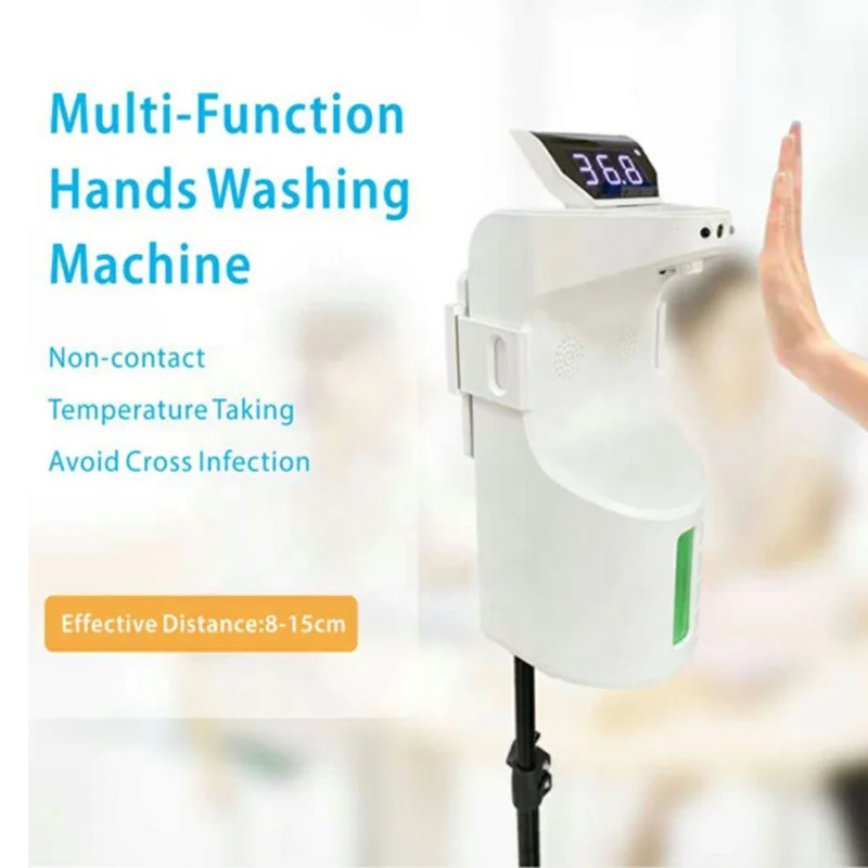 1000ml Desktop  Electric Sensor Body Temperature Detector Wash-less Alcohol Gel Spray Disinfection Sanitizer Dispenser