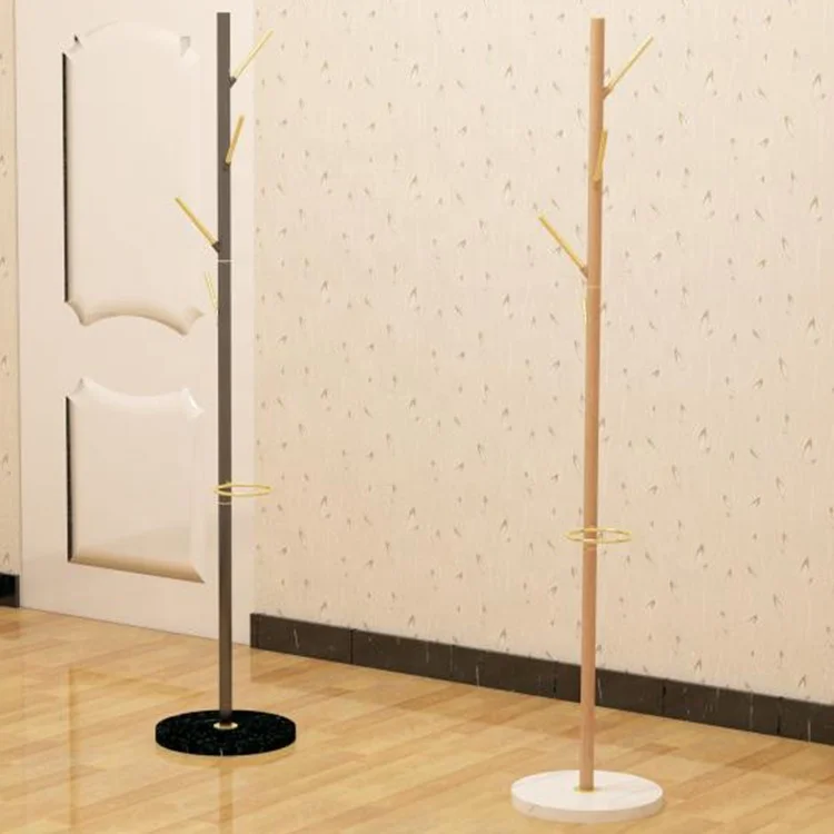 
Tree shape metal with wood color marble base coat rack clothes rack stand 