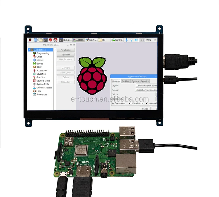 7inch LCD display 1024x600 IPS Capacitive 7 inch Raspberry Pi 4/3 Touch Screen Display