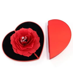 Popular Customize Rose FlowerBox Half Round Fashion Eternal Rose Jewelry Gift Box Romantic Jewelry Box With Rose