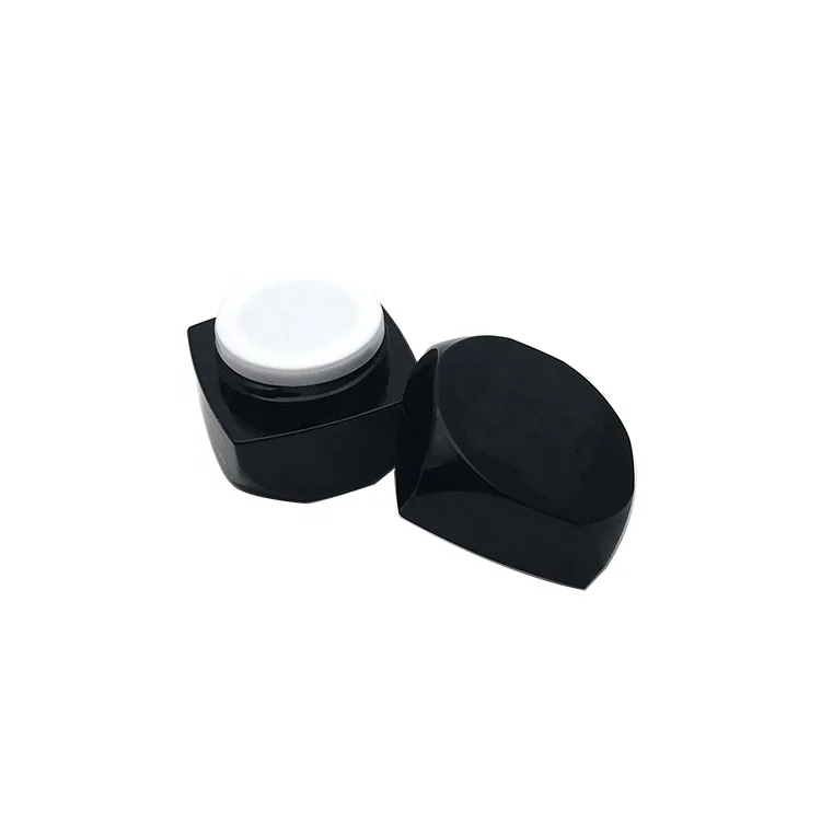 
nail gel eye cream container cosmetic black color cheap price 5ml empty jar square mini small jar with printing 