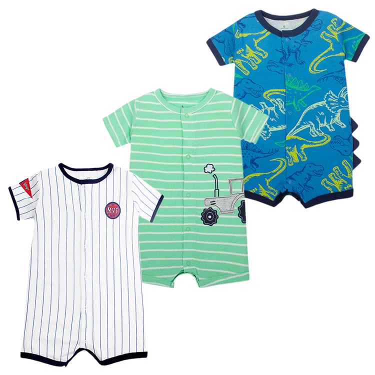 2022 summer baby clothes pure cotton soft baby romper cute cartoon animals pattern baby jumpsuit summer short-sleeve infant body