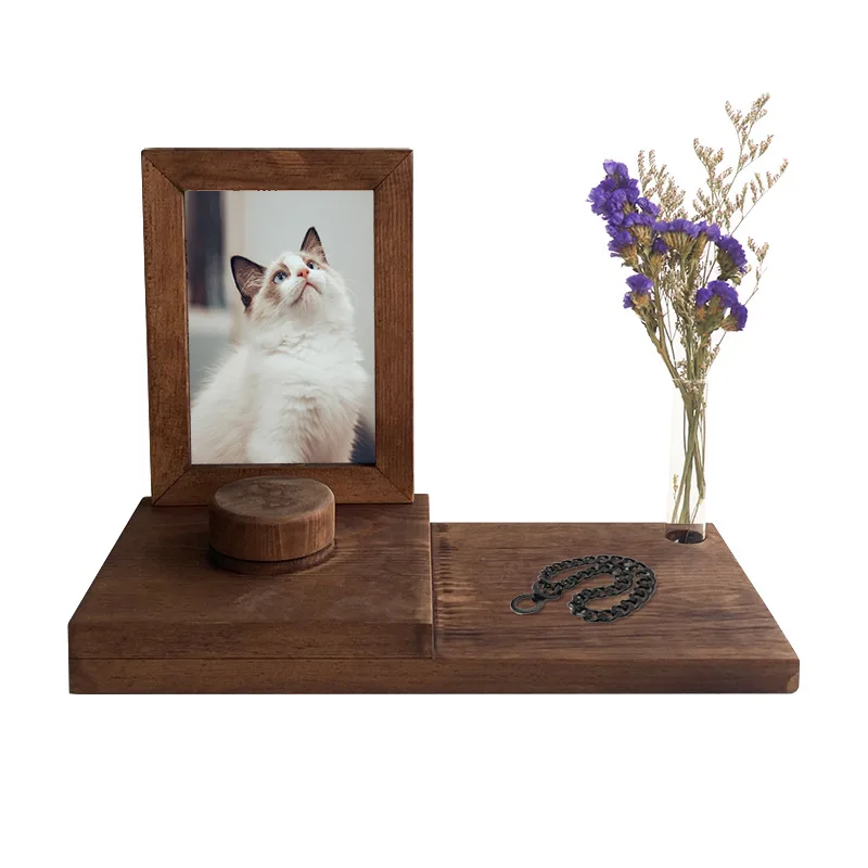 Cross-border Memorial Pet Cremation Urn Cat And Dog Ash Box Wholesale Wooden Pull-up Lid Sealed Box Burial Supplies