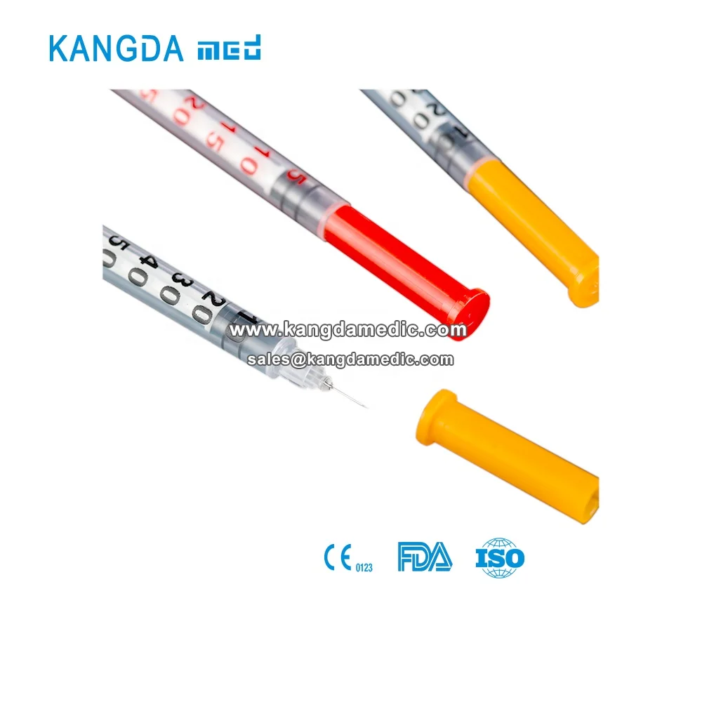 
Disposable insulin syringe with fixed needle U-100 31G 5/16