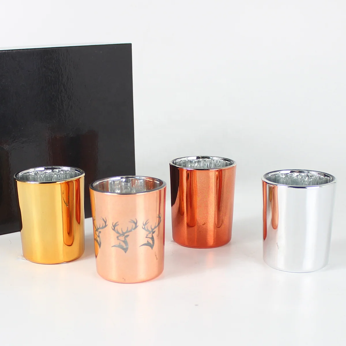 Оптовая продажа, индивидуальные подсвечники с прямой стороной, фонари и банки для свечей с крышкой, пустые ароматизированные банки для изготовления свечей