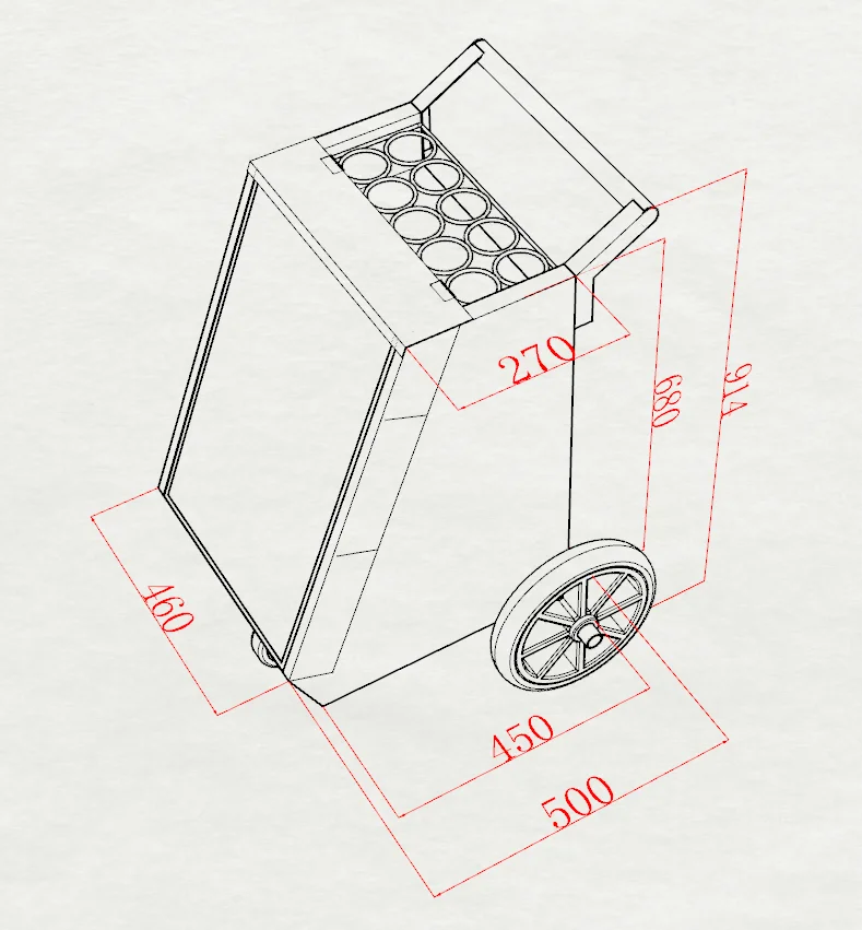 Outdoor Clear window drinks Pop up Street vending cart trolley