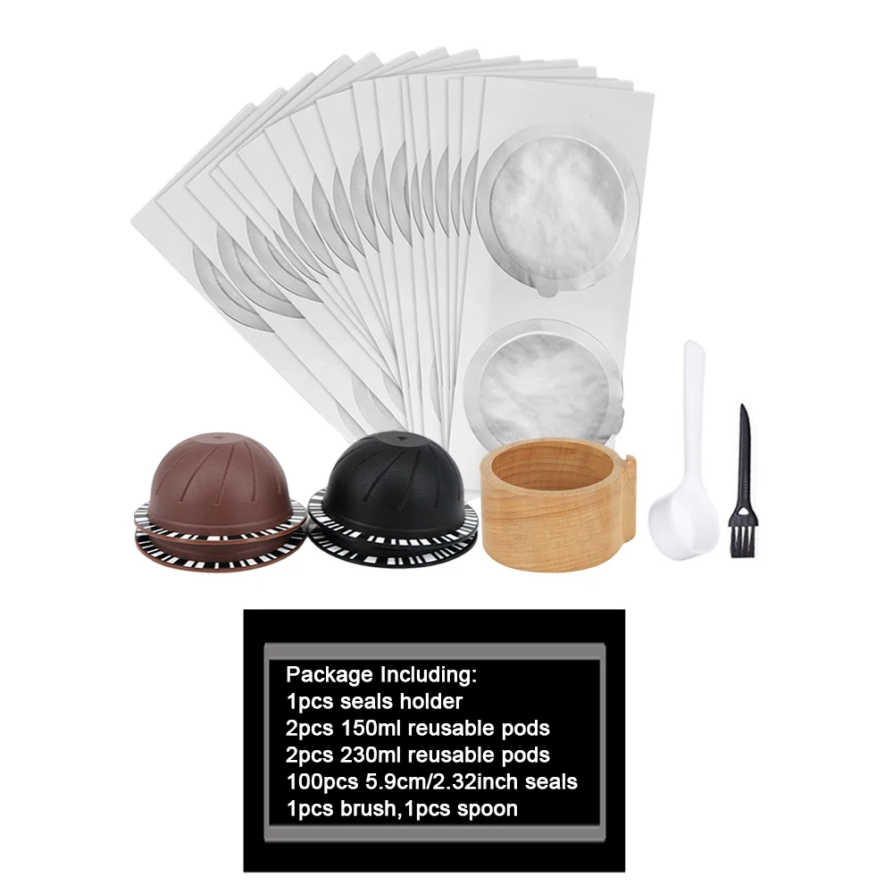 1 комплект лучшие продажи для магазинов сменный держатель кофейных капсул с крышкой из фольги многоразовые капсулы Nespresso Pods Vertuoline