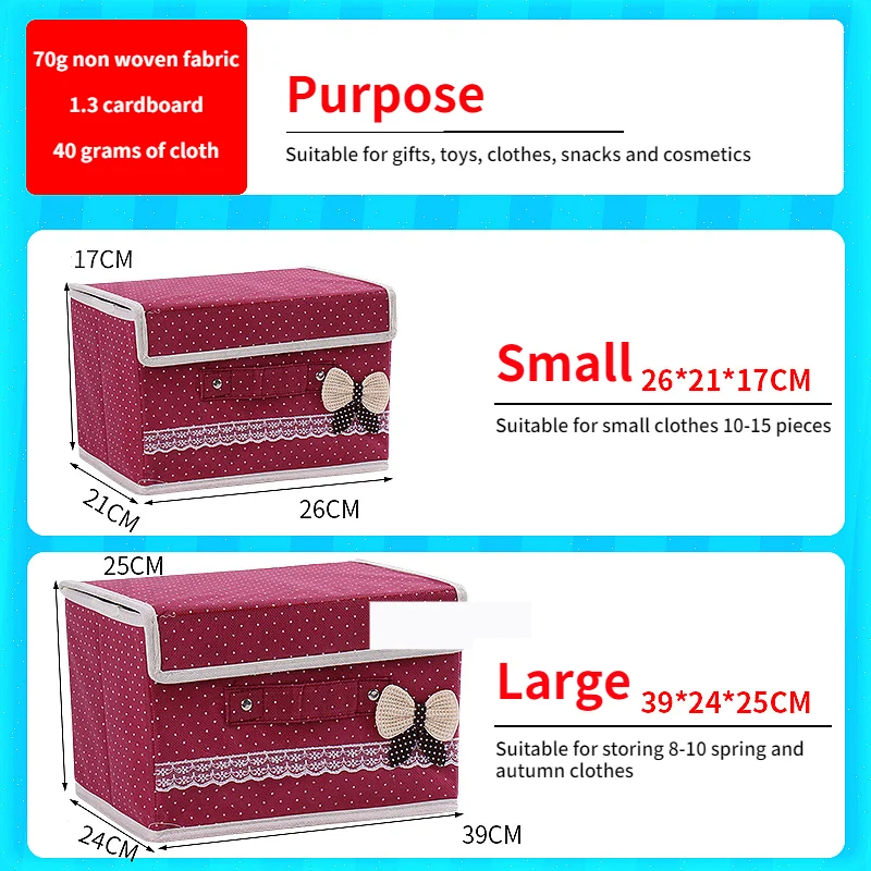 Household goods non woven storage box clothing storage box large toy wardrobe storage box fabric folding