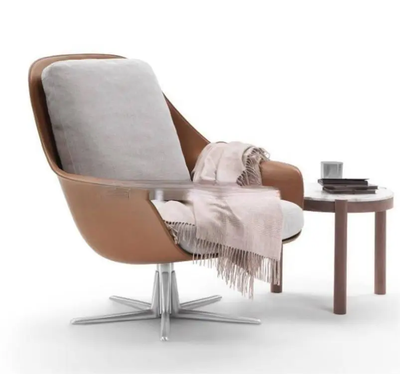 Factory wholesale Modern Swivel Metal Fiberglass Lazy Aviator Designer Wood Bedroom Office Chaise Lounge Chair