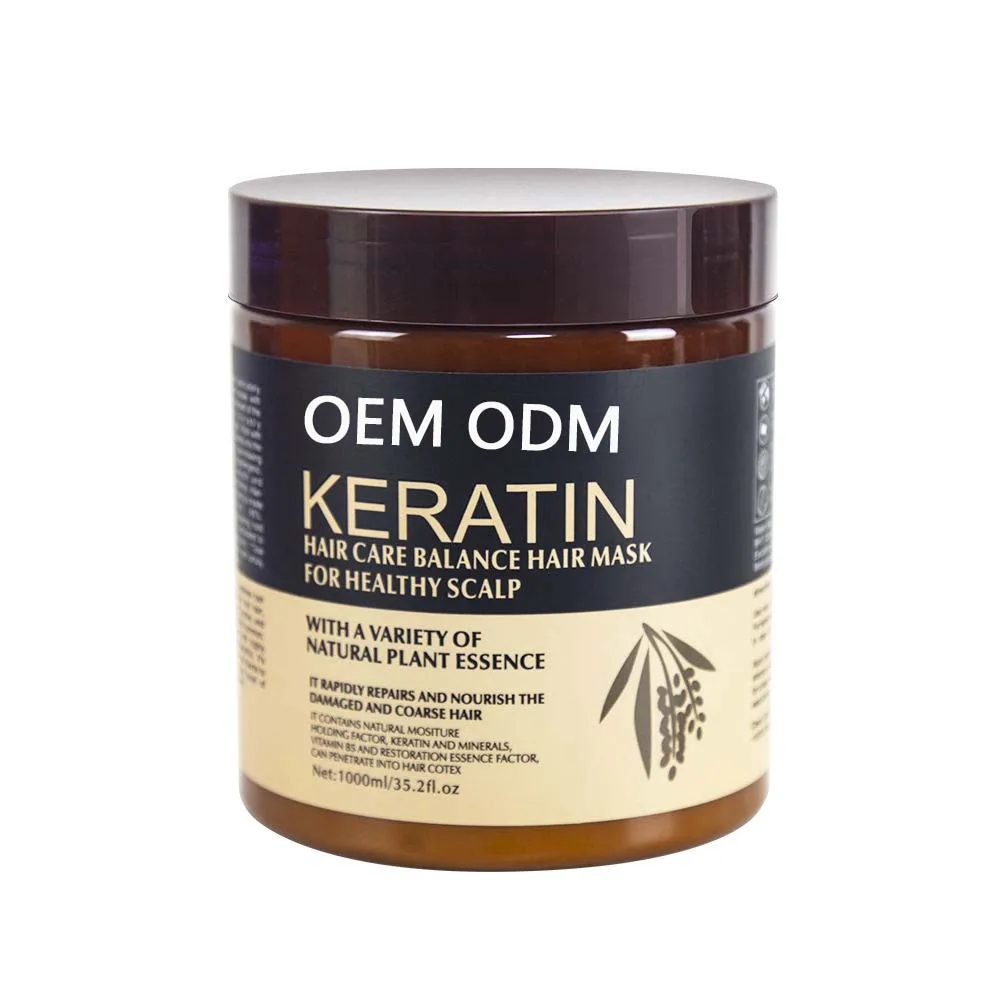Factory Custom 1000mL 500mL Salon Keratin Hair Mask For Treatment Healthy Scalp Smooth Shiny Damaged Frizz Free Hair Mas
