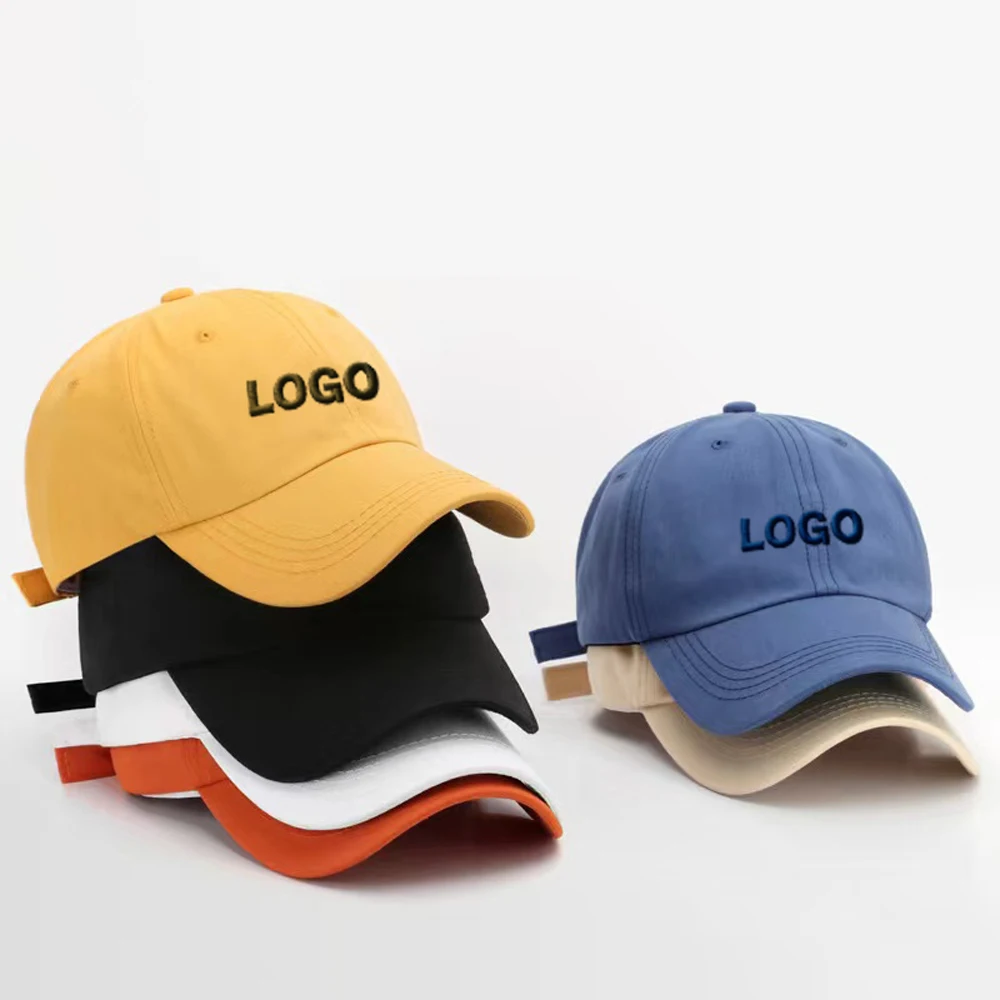 Wholesale 6 Panel Cotton Baseball Caps Blank Plain Custom Embroidery Hat Logo Baseball Cap Kids Dad Hats for Man