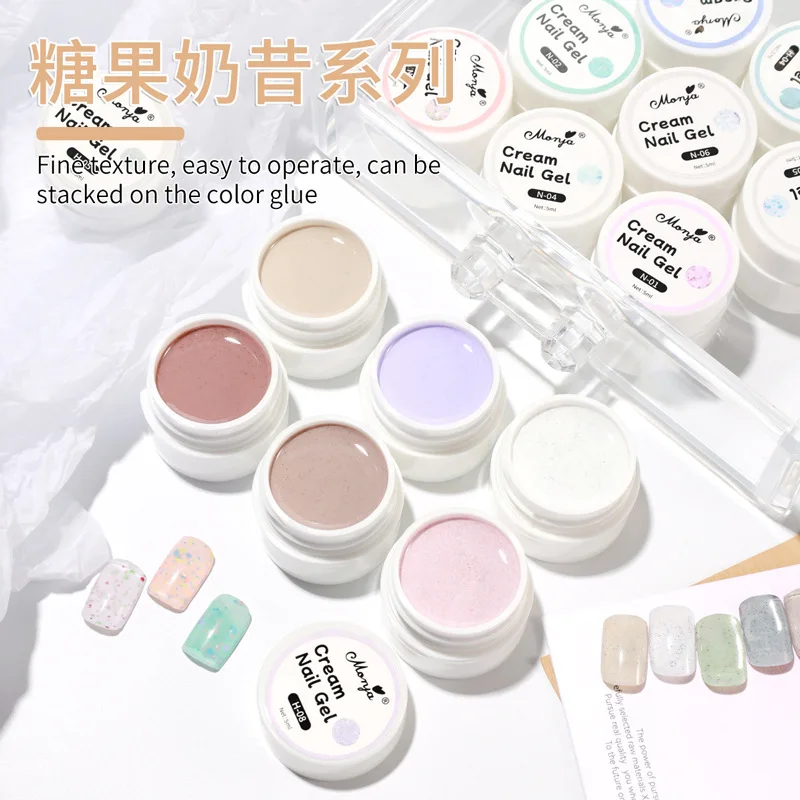 Popular 15 Colors Pudding Colorful 5ml Nail Art Gel Nail Extension Solid Soft Nail Art Gel Polish
