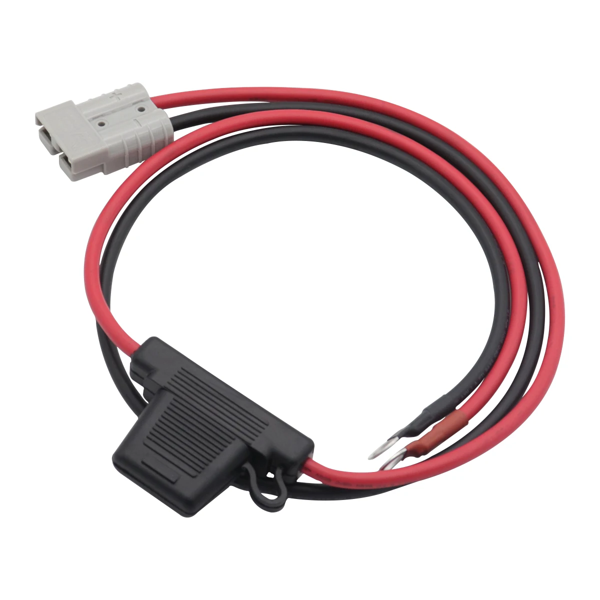 Amomd AWM 1015 8 Awg 8mm2 Cable with Inline MAXI Blade Fuse Holder 50A Anderon Plug M10 Terminal Ring