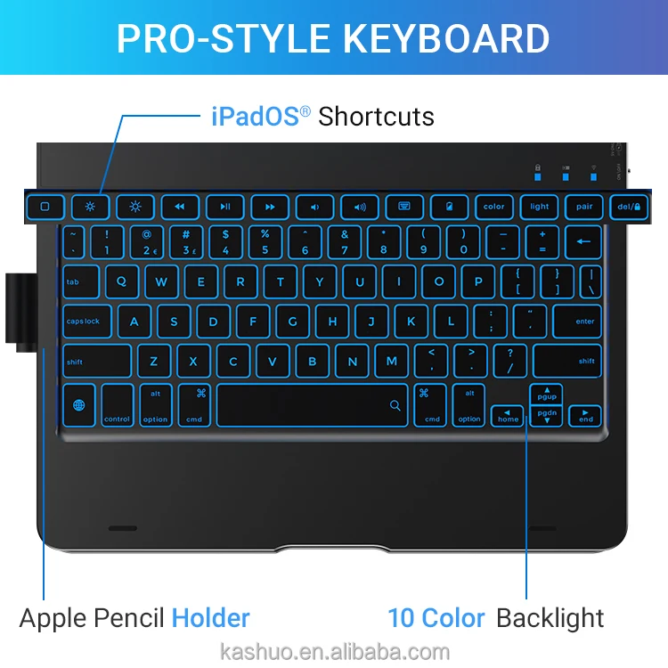 
Factory Cheap Price Thin IOS Wireless Keyboard 11 Inch Plastic Case for iPad Pro 