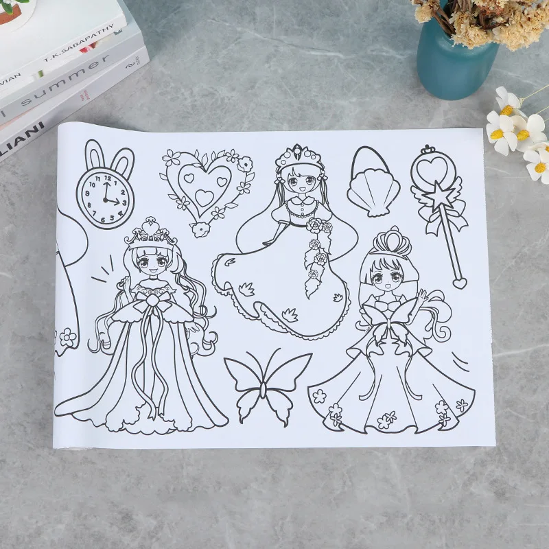 Popular 30*300cm Cartoon Graffiti Scroll Children Art Drawing Roll Paper for Kids