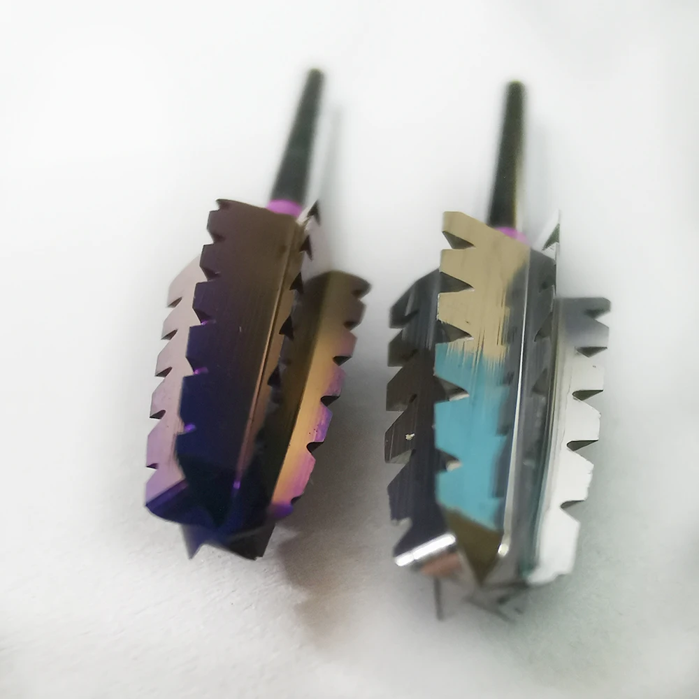 New Arrived Volcano 3XC Carbide Nail Drill Bits Acrylic Powder Removal Bit Sliver Rainbow Coating