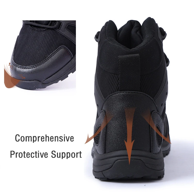 Tronyond Outdoor Sport Lightweight Mesh Breathable Hunt Mountain Climbing Boots Desert Black Tactical Boots Hiking Boots for Men
