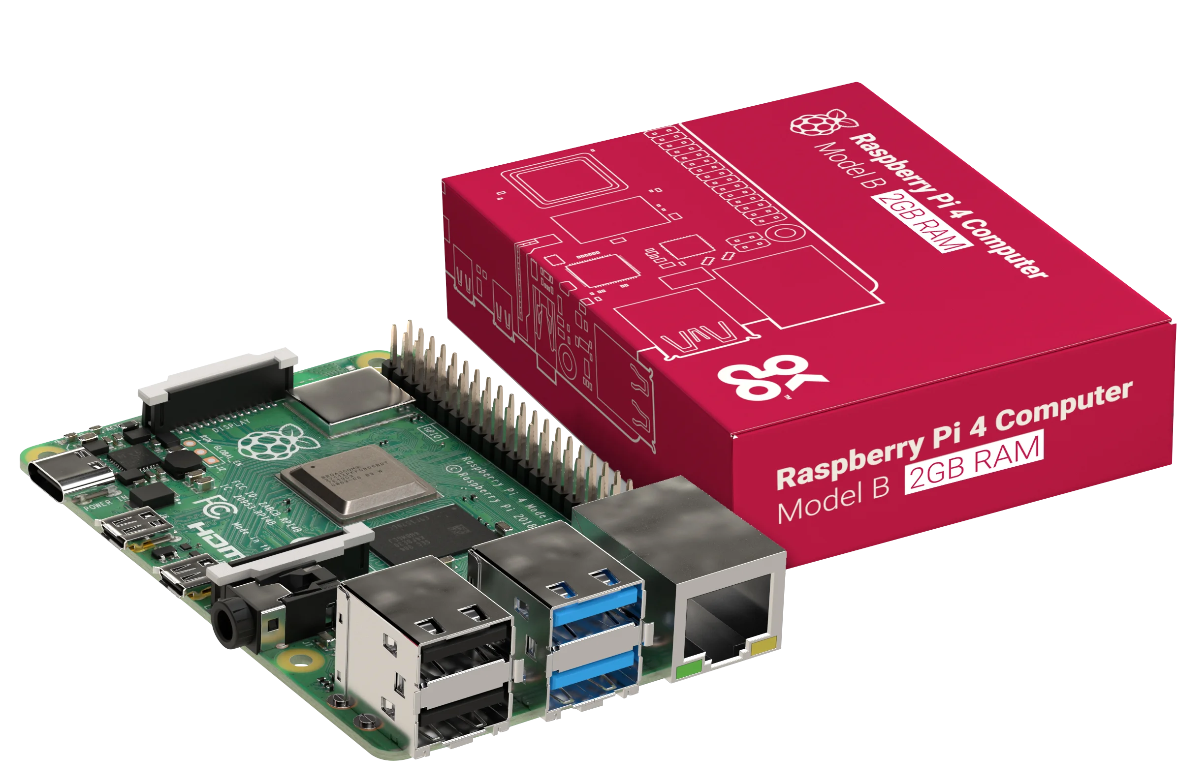  Raspberry Pi 4 поколение 2 Гб ОЗУ макетная плата 4B двухдиапазонный Wi-Fi BT 5 0 двойной