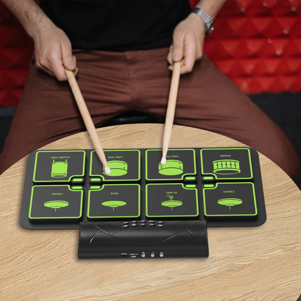 Mini Jazz Silicone Toy Set Low Volume Cymbals Snare Drum Professional Kids Drum Set