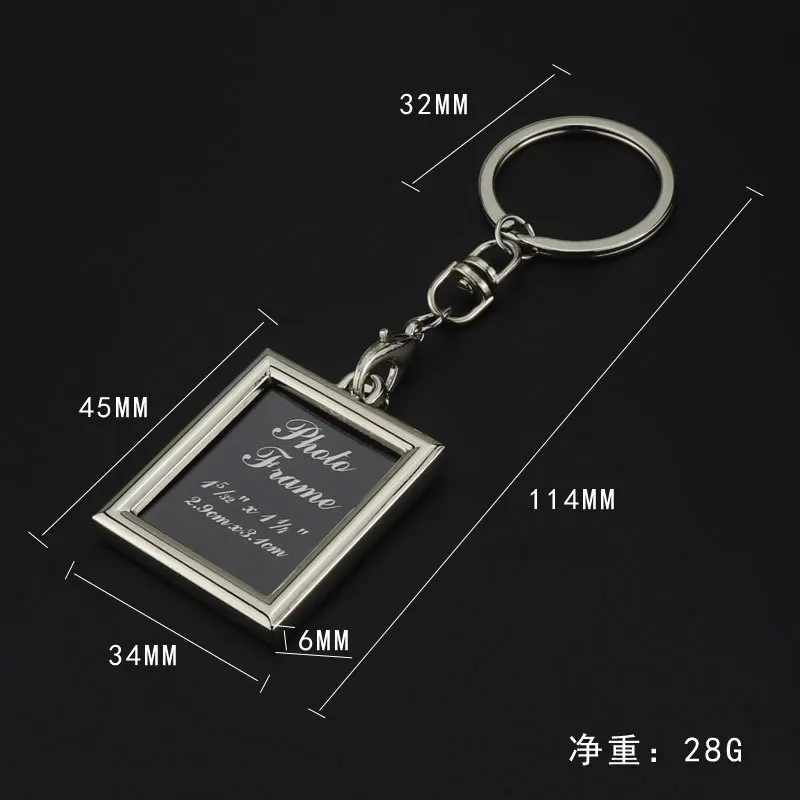 Custom Diy Acrylic Mini Photo Album Daddy Wholesale Mini Digital Photo Frame Key chain Metal Photo Frame Keychain Keyring