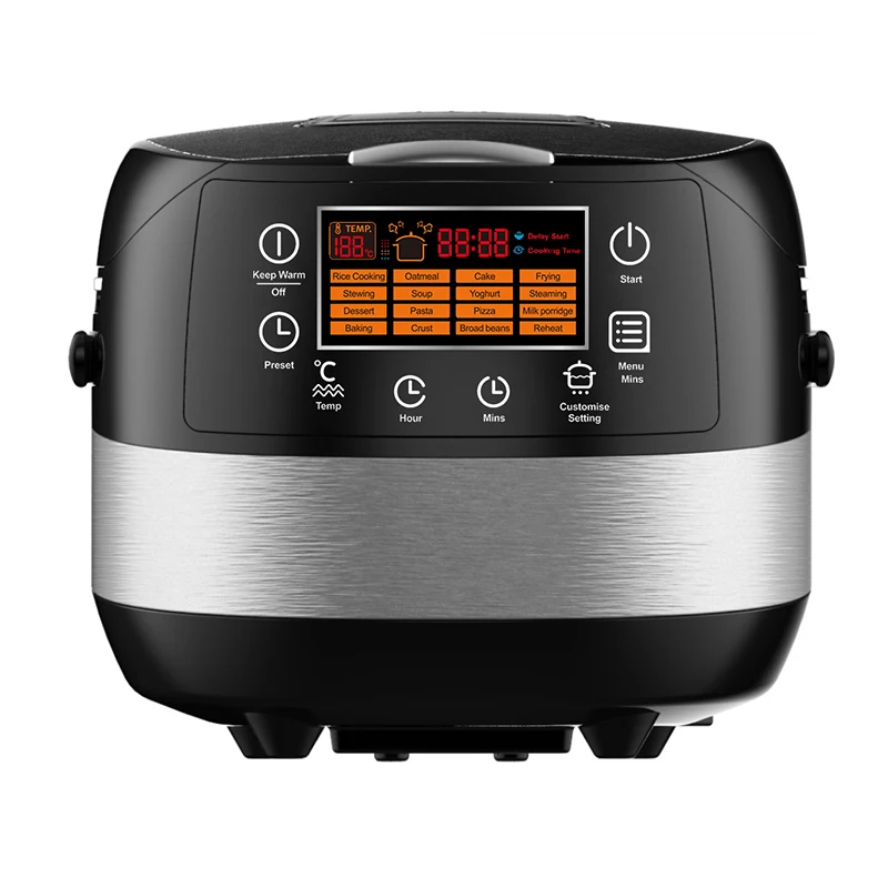 AECCN factory price 5L 860W Touch panel Orange LCD display Double-coated inner pot with handle Kitchens Appliances Olla Arrocera