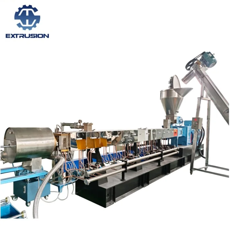 Plastic Masterbatch PP PE PVC PET Full Production Line Twin Screw Extruder Pelletizing Line