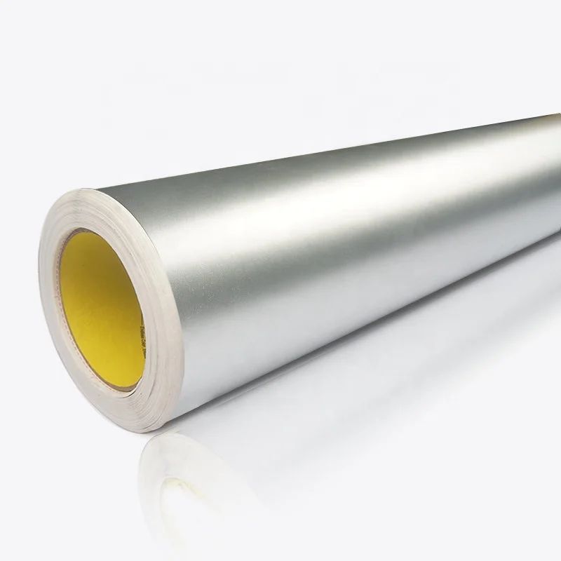 Carbins Hot Sale 1.52*18m Metal Flash Silver PVC Vinyl Car Wrap Chrome Film Matte Car Wrapping Stickers