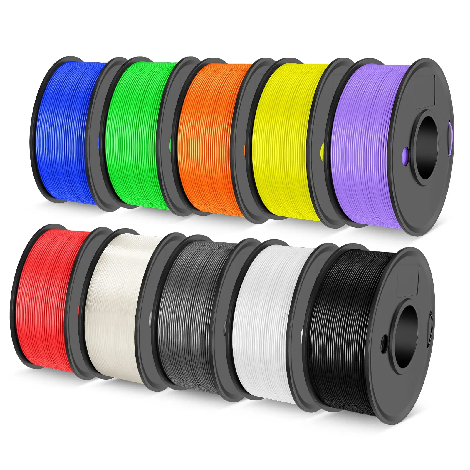 3D Printer Filament Bundle Multicolor PETG/PLA/ABS/PLC Filament 1.75mm Dimensional Accuracy +/- 0.02mm for 3D FDM Printers