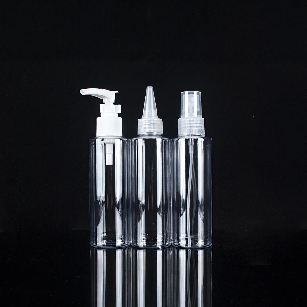 Wholesale PET bottle plastic transparent liquid detergent soap bottle with spray