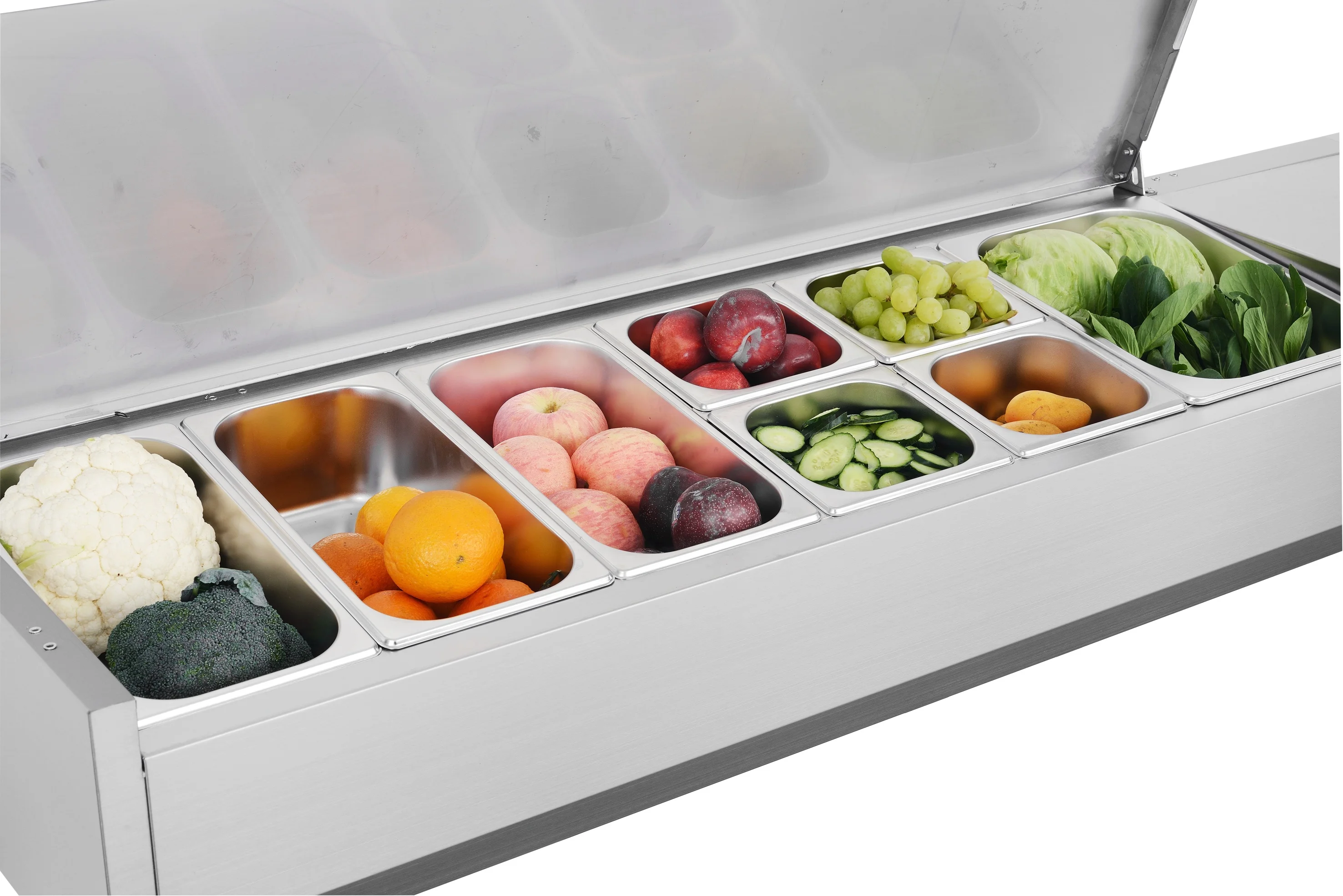 glass cover refrigerated counters commercial salad bar saladette