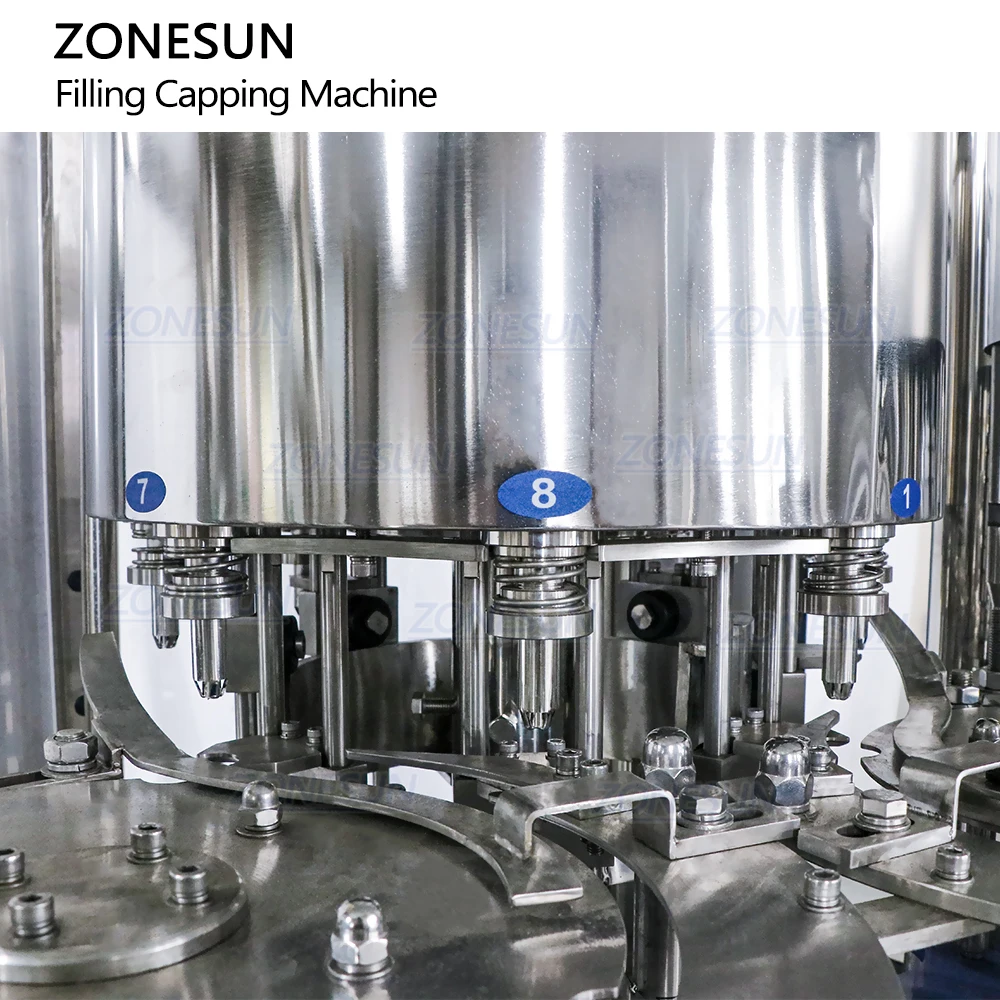 ZONESUN ZS-AFC883 Full Automatic 3 IN 1 Small Scale PET Bottle Mineral Water Liquid Beverage Rotory Filling Capping Machine