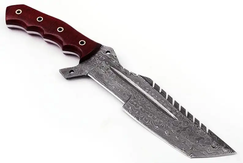 Handmade tracking knife with wooden handle comes with leather sheath stunning Tracker