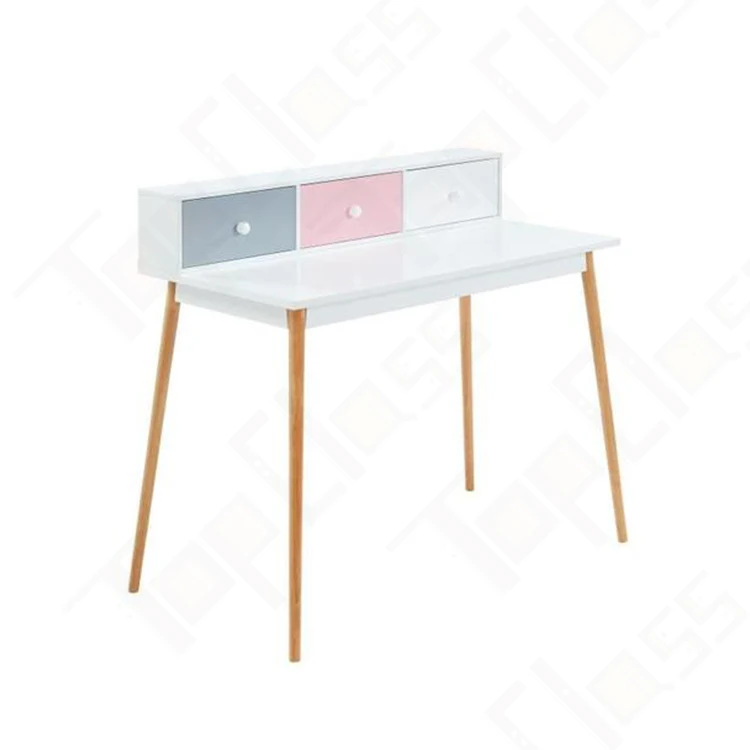 Hot sale white dresser simple Atmospheric Bedroom Used Kids Wooden Modern White Dressing Table