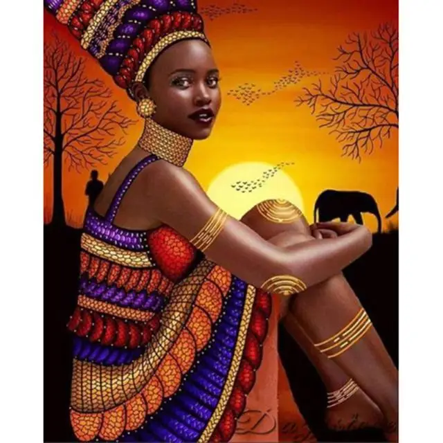 Diy 5D Diamond Painting black African sexy girl full diamond Painting Wall Art Home Decor