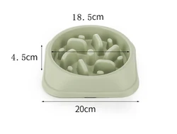 Оптовая продажа от производителя, упакованная в цветную коробку, портативная пластиковая миска для собак с медленной кормушкой