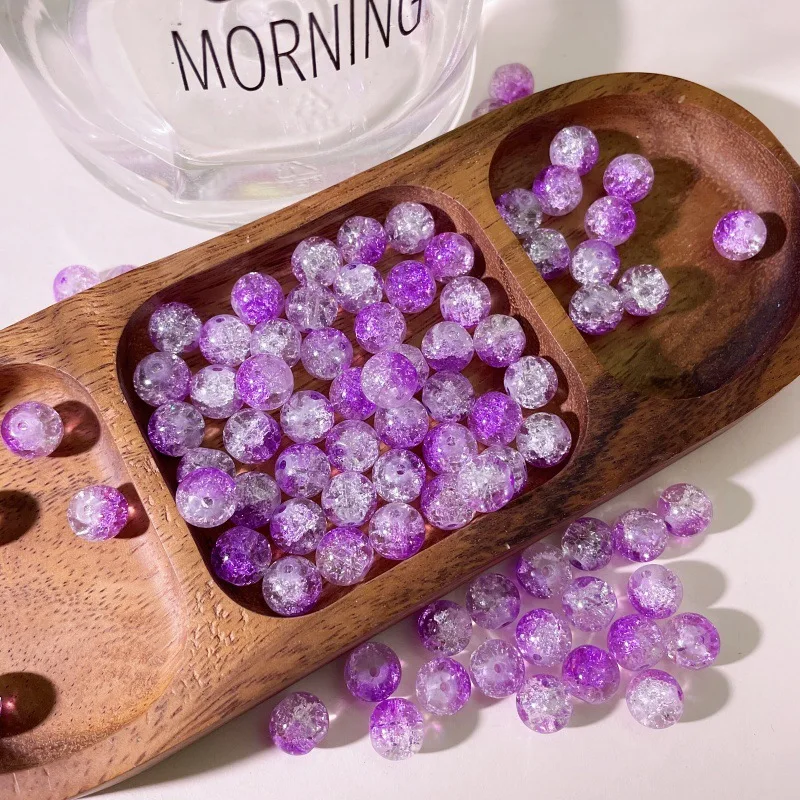 New arrivals premium mix color cracked glass beads crystal crackle lampwork for DIY accessory for jewelry making