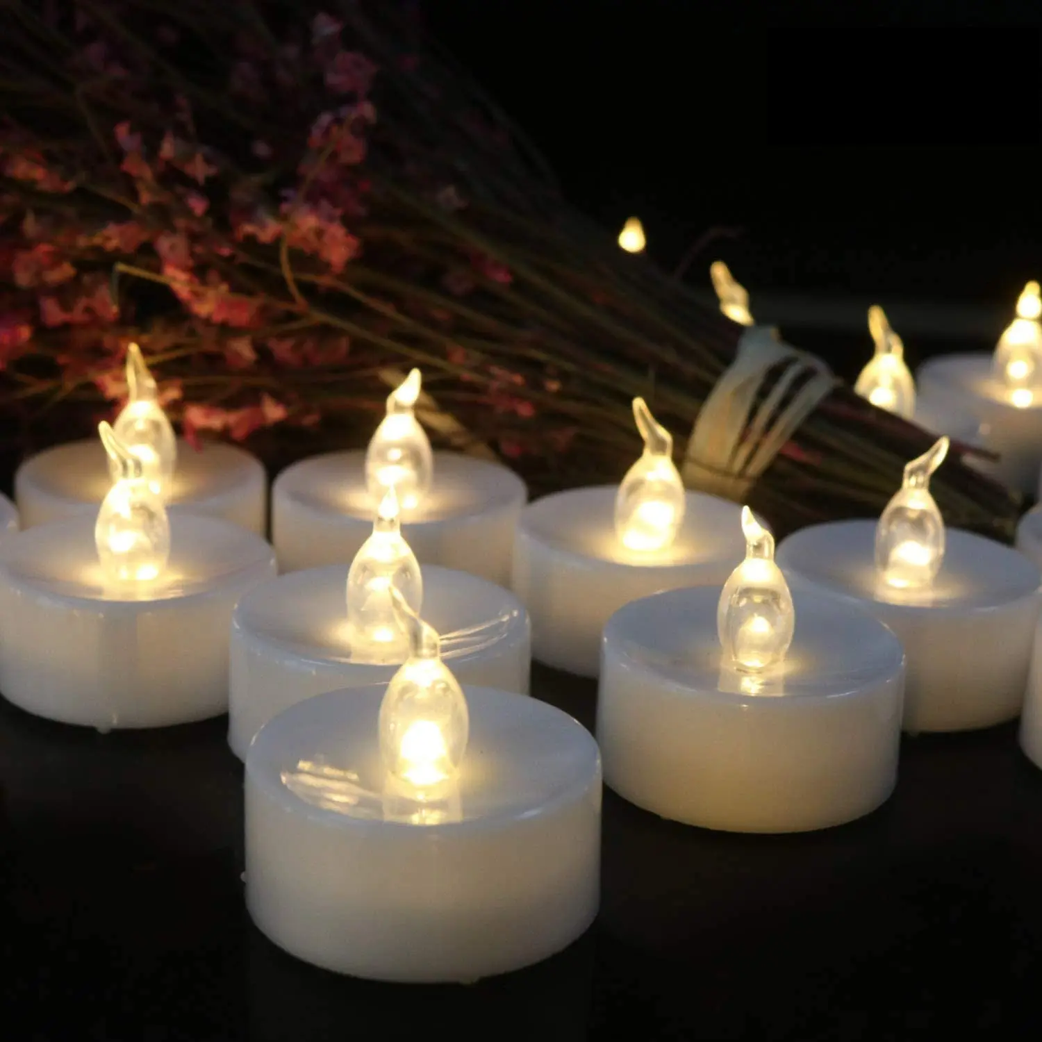 Wholesale Electric Flameless LED Tealight Candle yellow Flickering led candles Decorative Candle for Christmas wedding