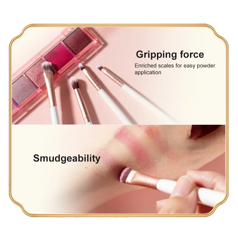 2024 OEM Professional Free Samples Promotional  White Pink  Beauty 14Pcs Eye  Shadow Kabuki Flat Cosmetic Makeup Brushes Set