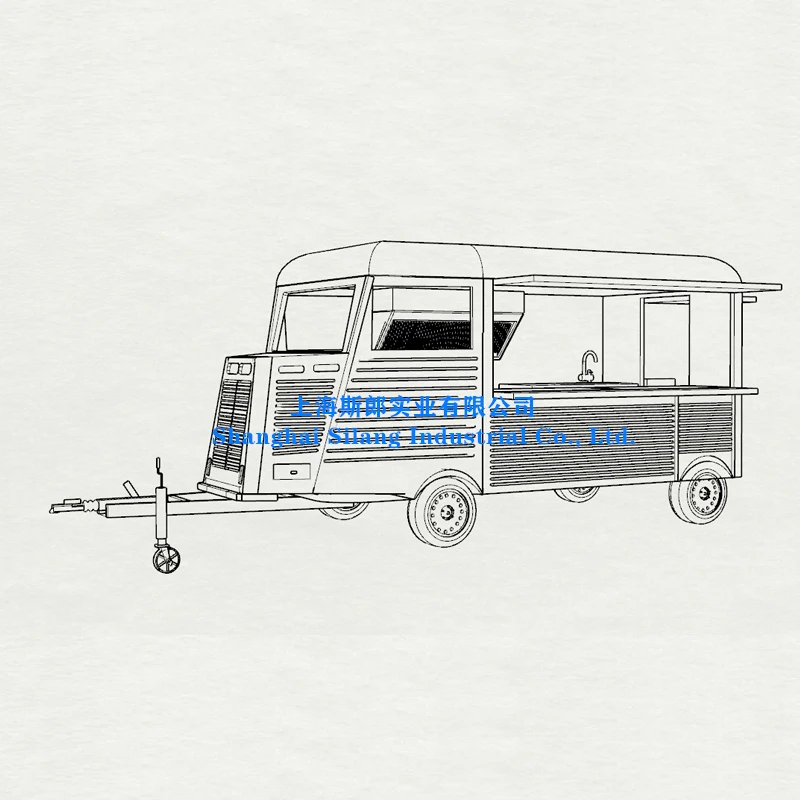 HY Van Food Trailer  Ice Cream Hot Dog Mobile Kiosk Food Truck for Sale