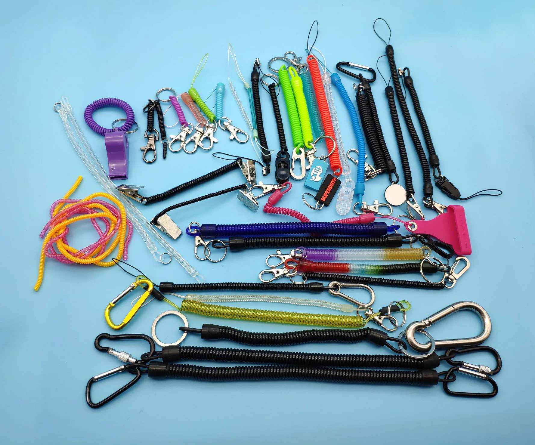 TONGS FOR FOOD Nylon Clip Stainless Steel Baking Bread Clip clamp tweezers spring coil lanyard with lobster hook