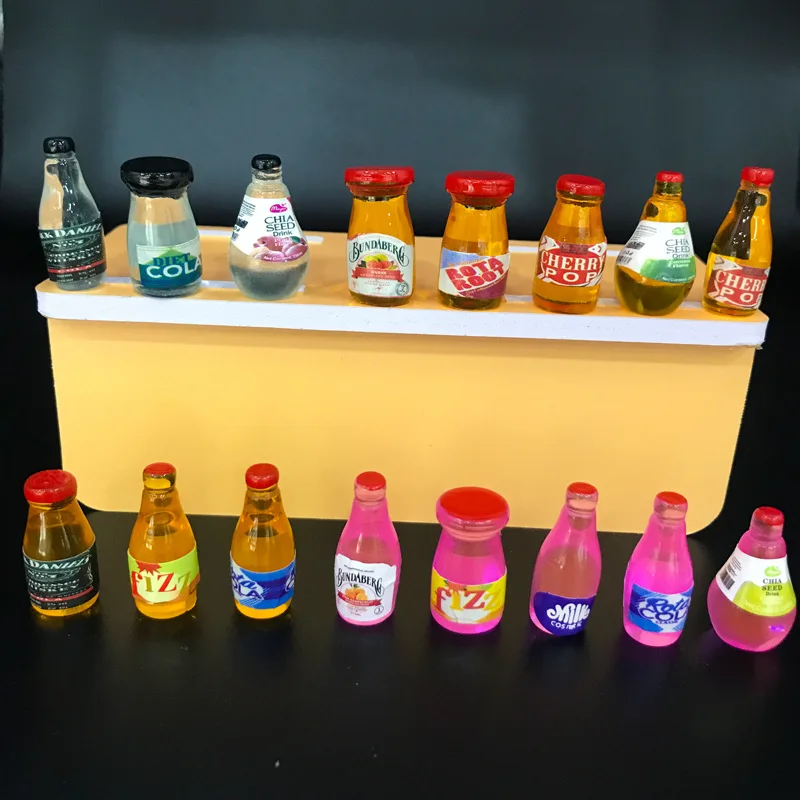 Tiktok Dropshipping Mini Wine  Bottle Food Drink Accessories Diy Creative Craft Dollhouse Miniature Resin Mini Wine Bottle