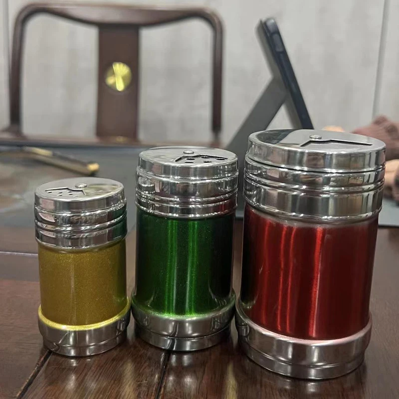 Stainless Steel Spice Shaker Bottle Salt Shaker Salt and Pepper Shakers Set with Adjustable Pour Holes